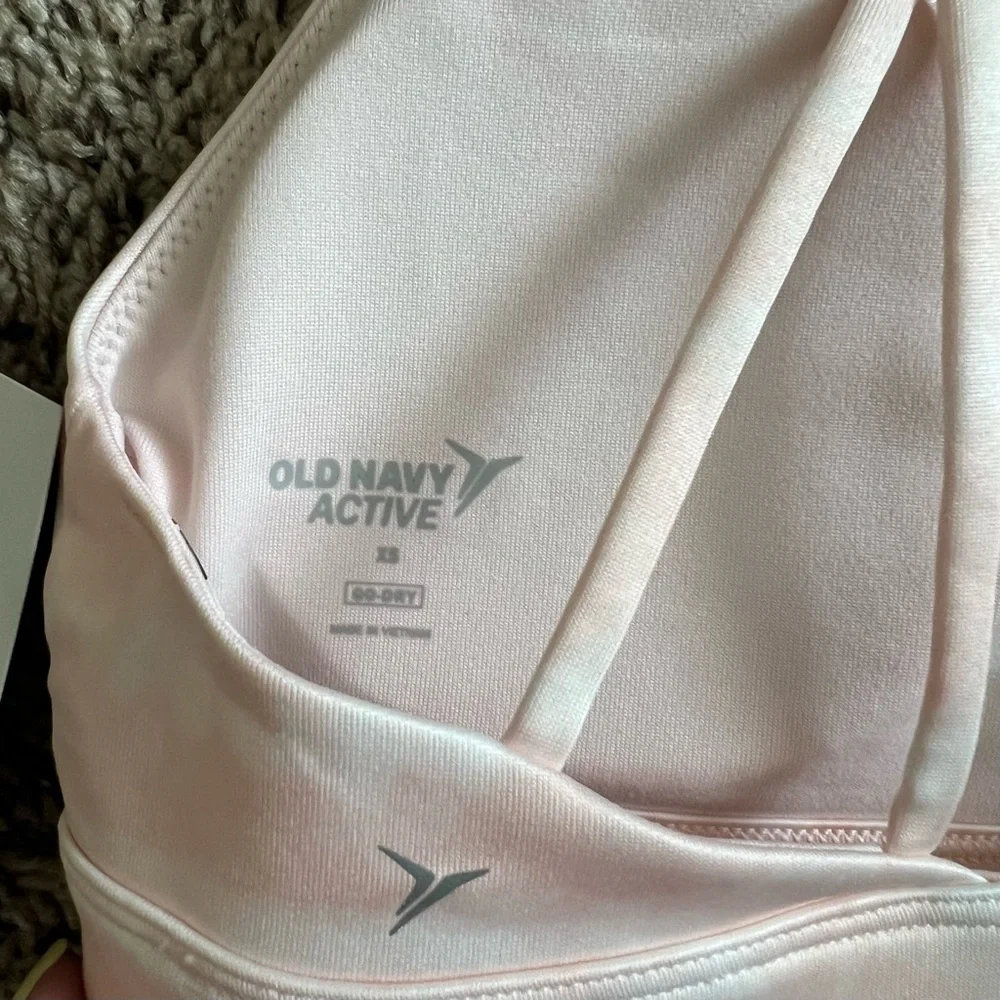 Women's Light Pink Strappy Sports Bra - Picture 4 of 5